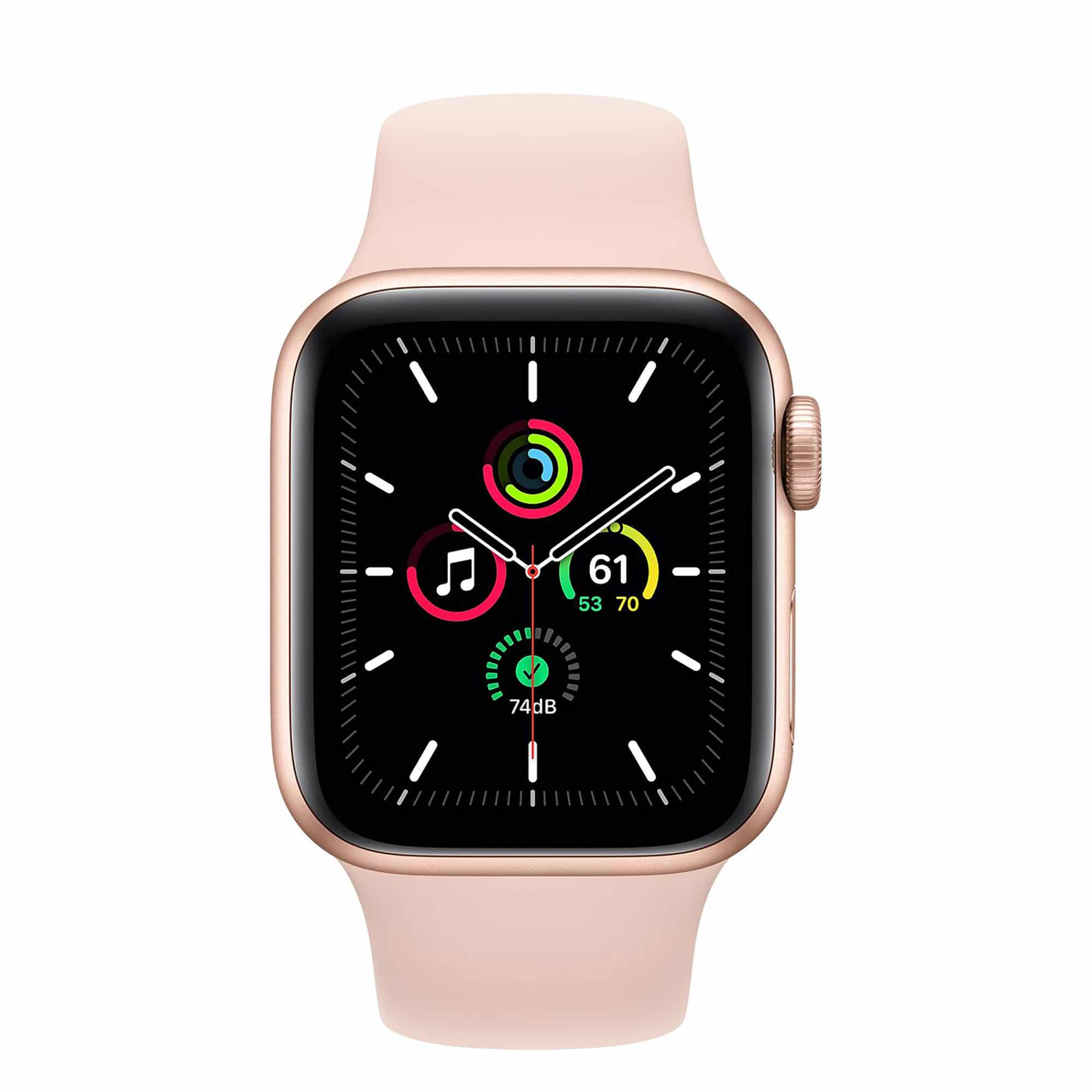 Apple Watch SE Gold Aluminium Case with Pink Sand Sport Band - Sync Store