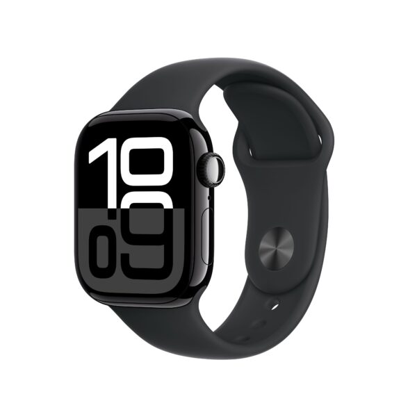 Apple Watch Series 10 GPS Jet Black Aluminium Case with Black Sport Band