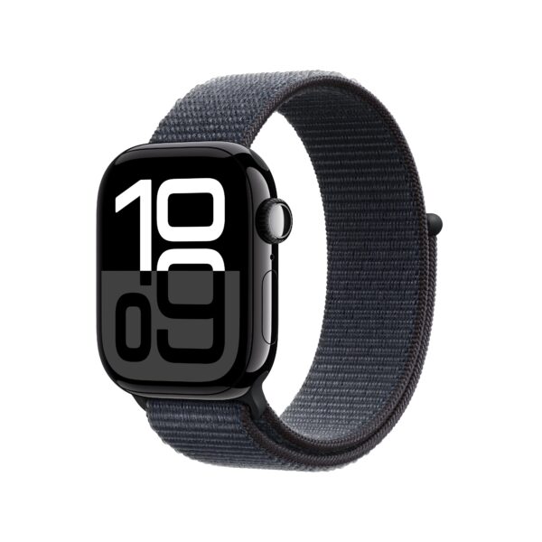 Apple Watch Series 10 GPS Jet Black Aluminium Case with Ink Sport Loop