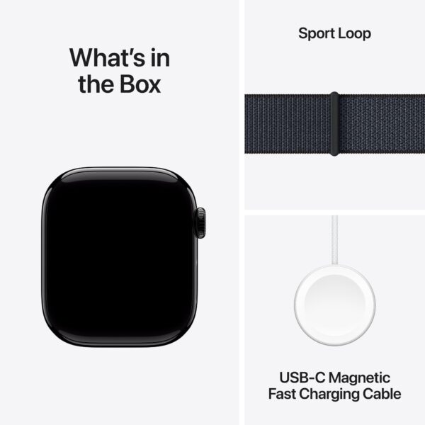 Apple Watch Series 10 GPS Jet Black Aluminium Case with Ink Sport Loop