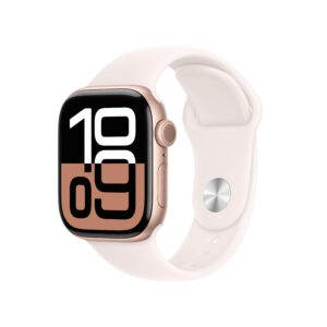 Apple Watch Series 10 GPS Rose Gold Aluminium Case with Light Blush Sport Band