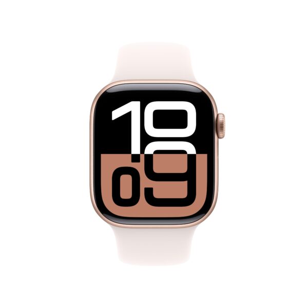 Apple Watch Series 10 GPS Rose Gold Aluminium Case with Light Blush Sport Band