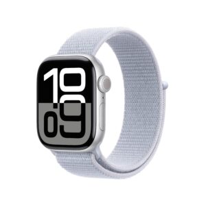 Apple Watch Series 10 GPS Silver Aluminium Case with Blue Cloud Sport Loop