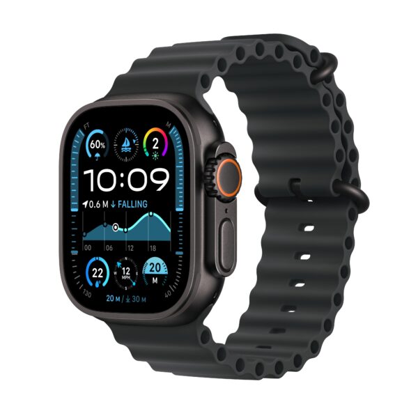 Apple Watch Ultra 2 GPS + Cellular Natural Titanium Case with Black Ocean Band