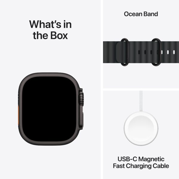 Apple Watch Ultra 2 GPS + Cellular Natural Titanium Case with Black Ocean Band