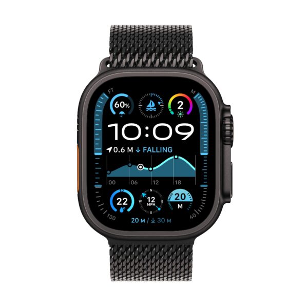 Apple Watch Ultra 2 GPS + Cellular Black Titanium Case with Black Titanium Milanese Loop