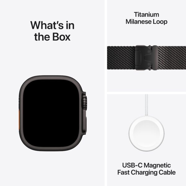 Apple Watch Ultra 2 GPS + Cellular Black Titanium Case with Black Titanium Milanese Loop