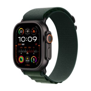 Apple Watch Ultra 2 GPS + Cellular Black Titanium Case with Dark Green Alpine Loop