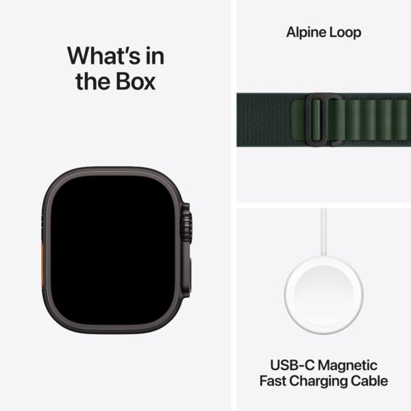 Apple Watch Ultra 2 GPS + Cellular Black Titanium Case with Dark Green Alpine Loop