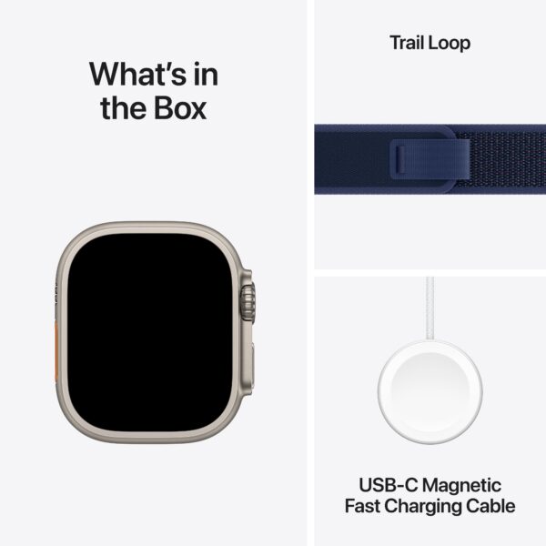 Apple Watch Ultra 2 GPS + Cellular Natural Titanium Case with Blue Trail Loop