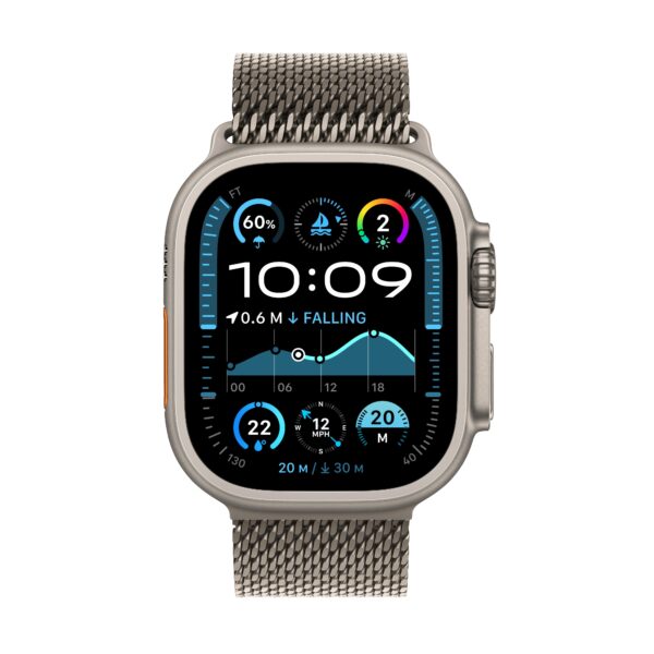 Apple Watch Ultra 2 GPS + Cellular Natural Titanium Case with Natural Titanium Milanese Loop