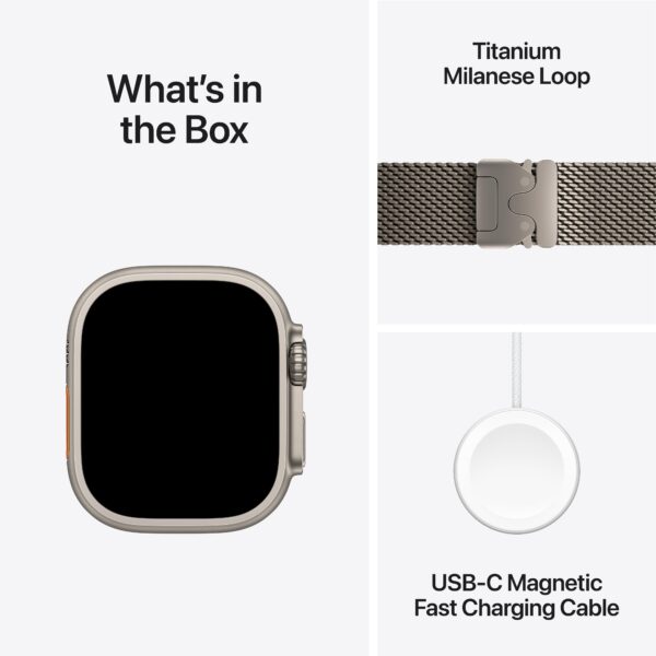 Apple Watch Ultra 2 GPS + Cellular Natural Titanium Case with Natural Titanium Milanese Loop